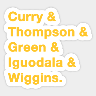 2022 Golden State Warrior Greats Yellow Sticker